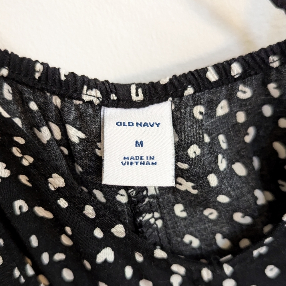 Old Navy Sleeveless V Neck Maxi Shift Dress Black Leopard Pattern - Picture 5 of 5
